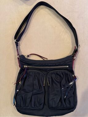 MZ Wallace Black Nylon Shoulder Bag with Gold Hardware